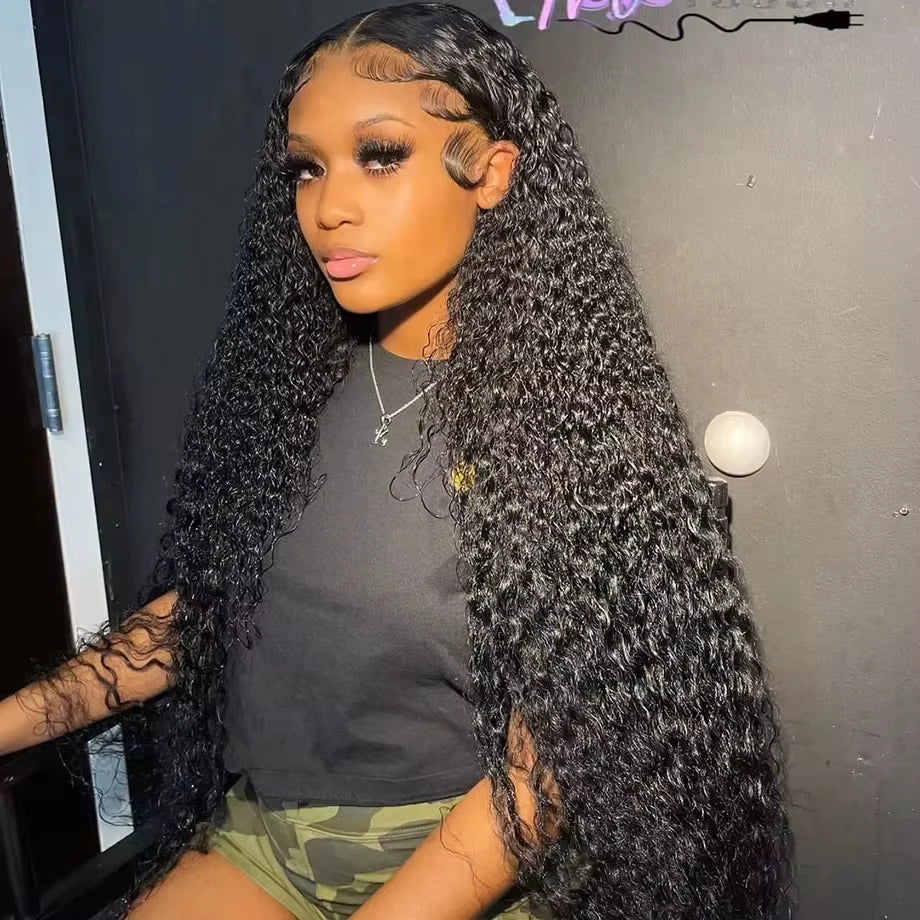 Deep Wave HD Lace Front Wig – 13x4 & 13x6 Water Wave Curly Human Hair Wig, 30‑Inch Lace Front, 100% Human Hair, Clearance Sale