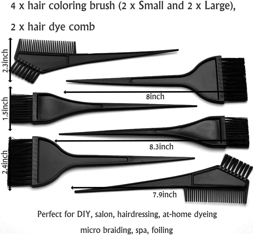19‑Piece Hair Dye Coloring Kit – Professional Hair Coloring Bowl, Brushes, Combs, Clips, Capes & Gloves for Salon & At‑Home Use