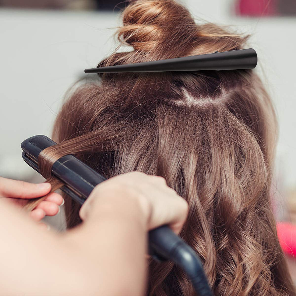 Large 5-Inch Alligator Hair Clips – Rust‑Proof Non‑Slip Metal Duckbill Sectioning Clips for Salon Styling, Thick & Thin Hair (6‑Pack, Black)