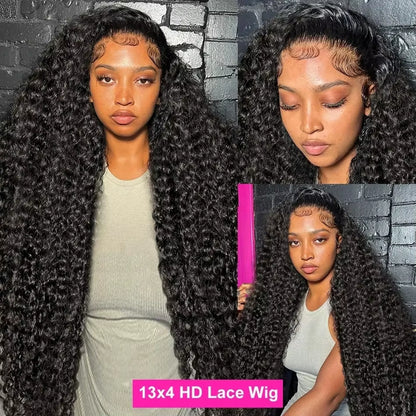 Deep Wave HD Lace Front Wig – 13x4 & 13x6 Water Wave Curly Human Hair Wig, 30‑Inch Lace Front, 100% Human Hair, Clearance Sale
