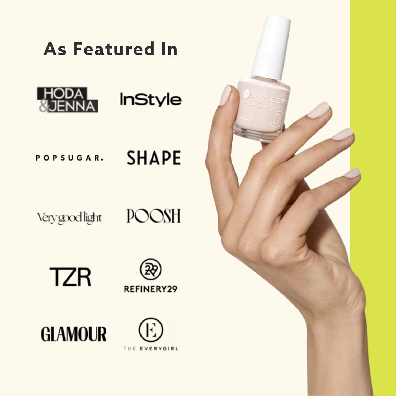 Dazzle Dry Fast‑Drying Top Coat – High‑Gloss, Non‑Toxic Step 4 Nail Sealant (5‑Minute Air Dry)