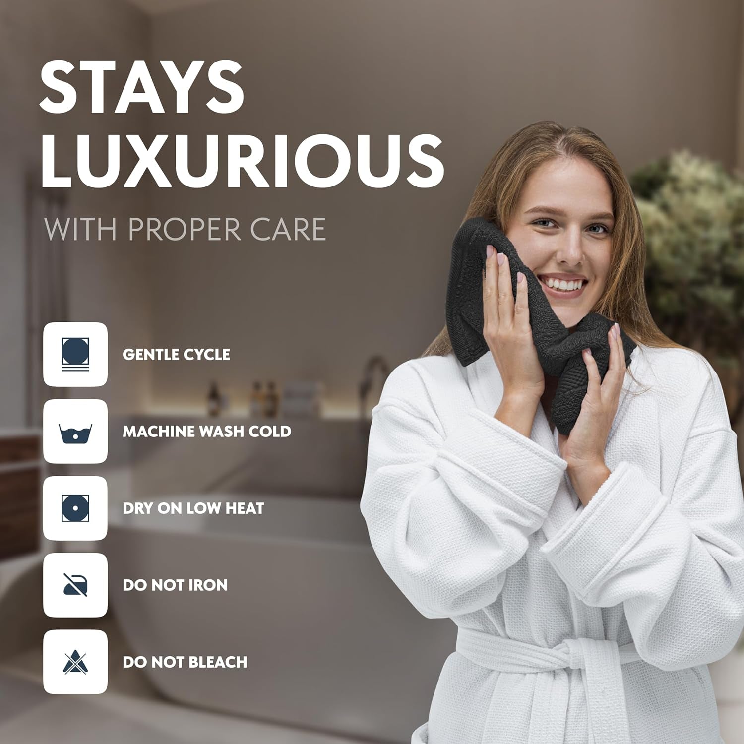 White Classic Hotel Collection Washcloths – 12‑Pack, 13x13" Ultra‑Soft 100% Combed Cotton, Quick‑Dry, Highly Absorbent Luxury Face Towels (650 GSM)