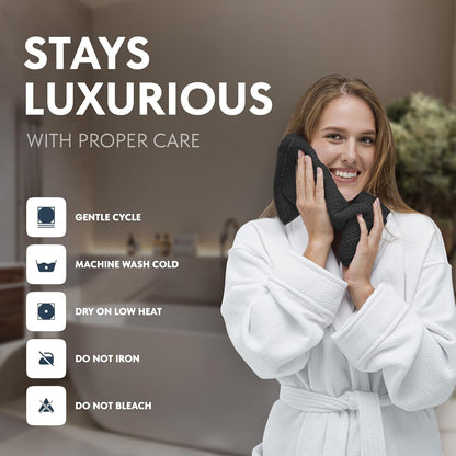 White Classic Hotel Collection Washcloths – 12‑Pack, 13x13" Ultra‑Soft 100% Combed Cotton, Quick‑Dry, Highly Absorbent Luxury Face Towels (650 GSM)