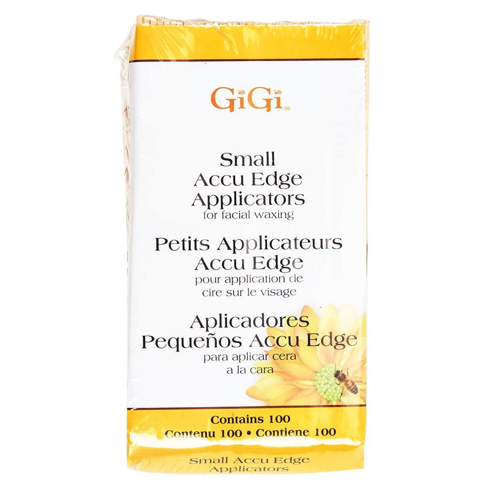 GiGi Small Accu Edge Wooden Wax Applicators – 100‑Count Precision Angled Sticks for Facial, Bikini & Body Waxing