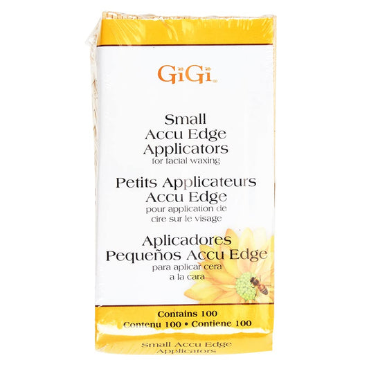 GiGi Small Accu Edge Wooden Wax Applicators – 100‑Count Precision Angled Sticks for Facial, Bikini & Body Waxing
