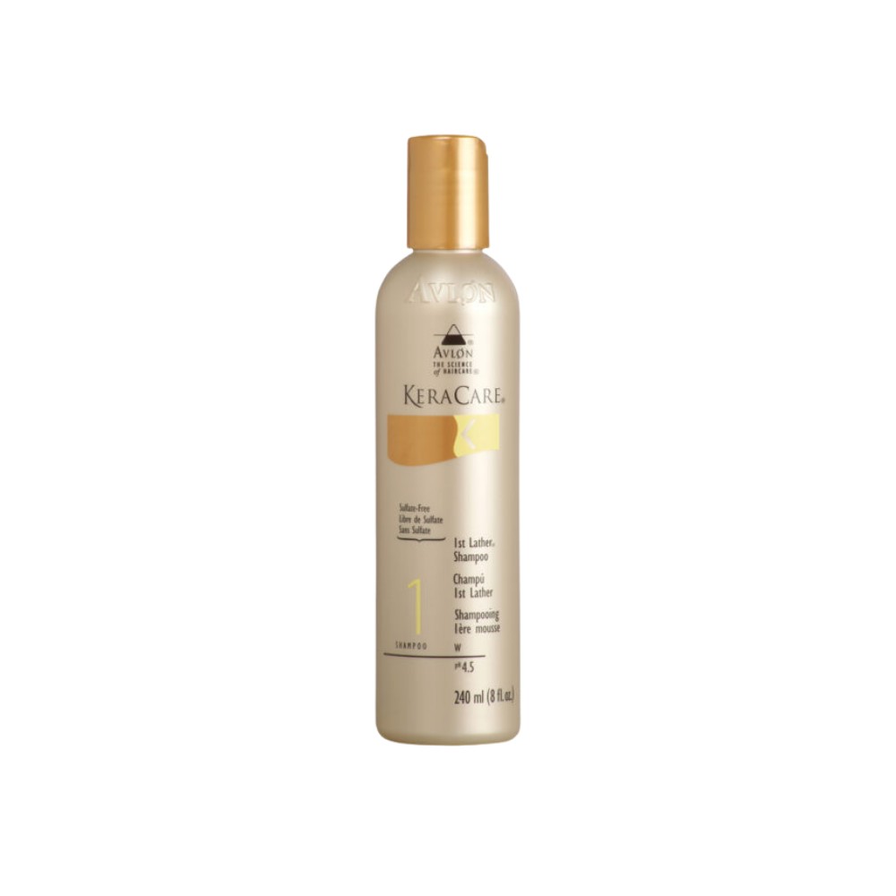 KeraCare 1st Lather Shampoo sulfate free 8oz removing buildup and oils from hair