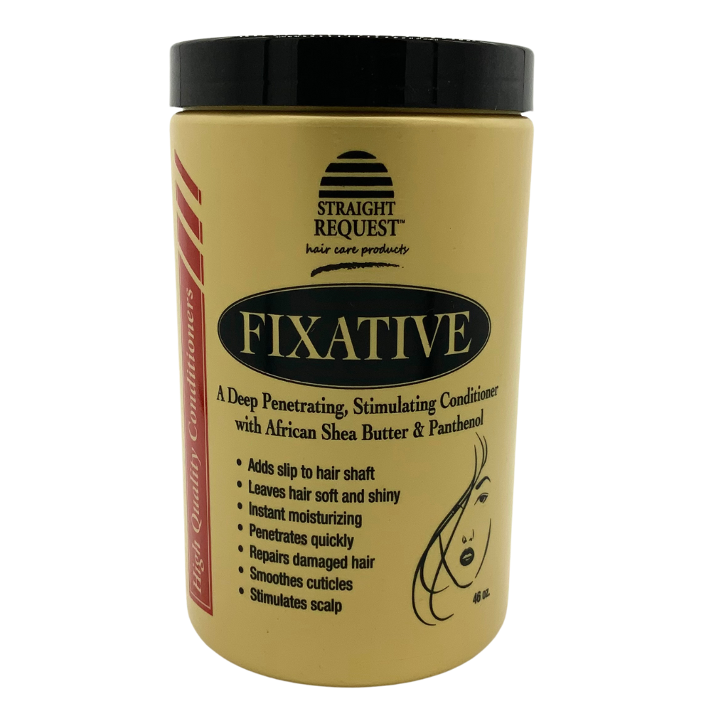 Straight Request Fixative Deep Conditioner for intense repair of damaged and over‑processed hair.