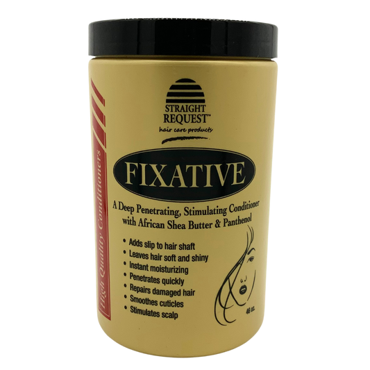 Straight Request Fixative Deep Conditioner for intense repair of damaged and over‑processed hair.