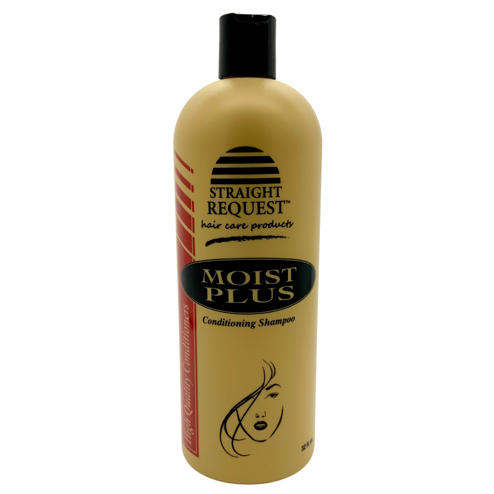 Straight Request Moisture Plus Shampoo, moisture‑rich cleanser for soft, healthy hair.