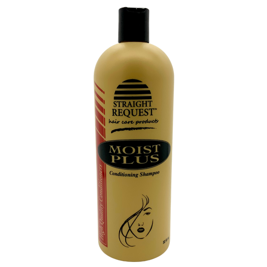 Straight Request Moisture Plus Shampoo, moisture‑rich cleanser for soft, healthy hair.
