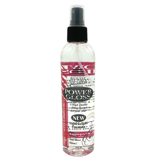Straight Request Power Gloss finishing polish for high shine and smooth, glossy styles.